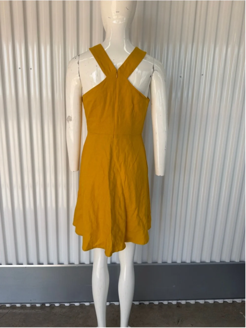 Women's Ann Taylor Factory Yellow Halter Mini Dress Size 2